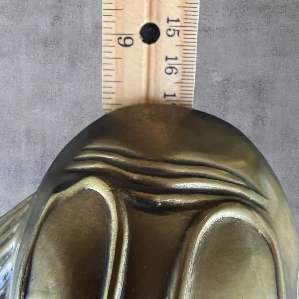 Vintage Solid Brass Clown Bust Sculpture Figure Wall Plaque 8